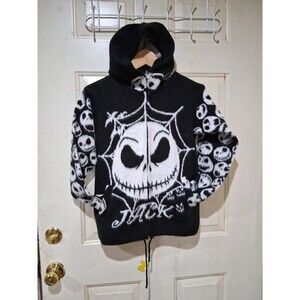 Artesanias Tuntaquimba Jack Skellington Ecuador Wool Kids Sweater Size 10 Black